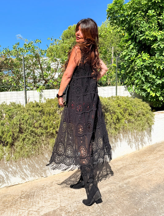 KIMONO CROCHET BLACK