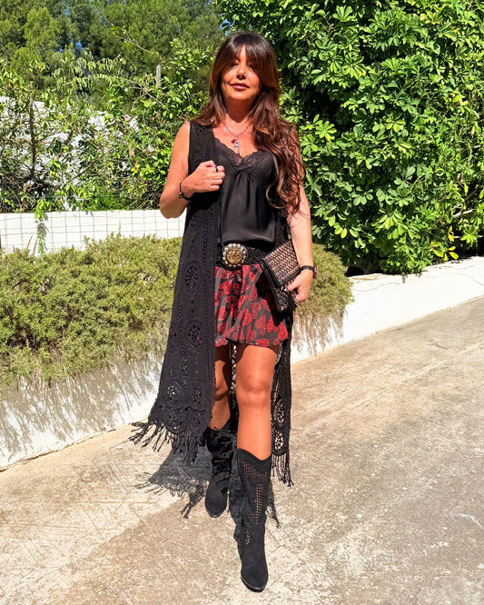 KIMONO CROCHET BLACK