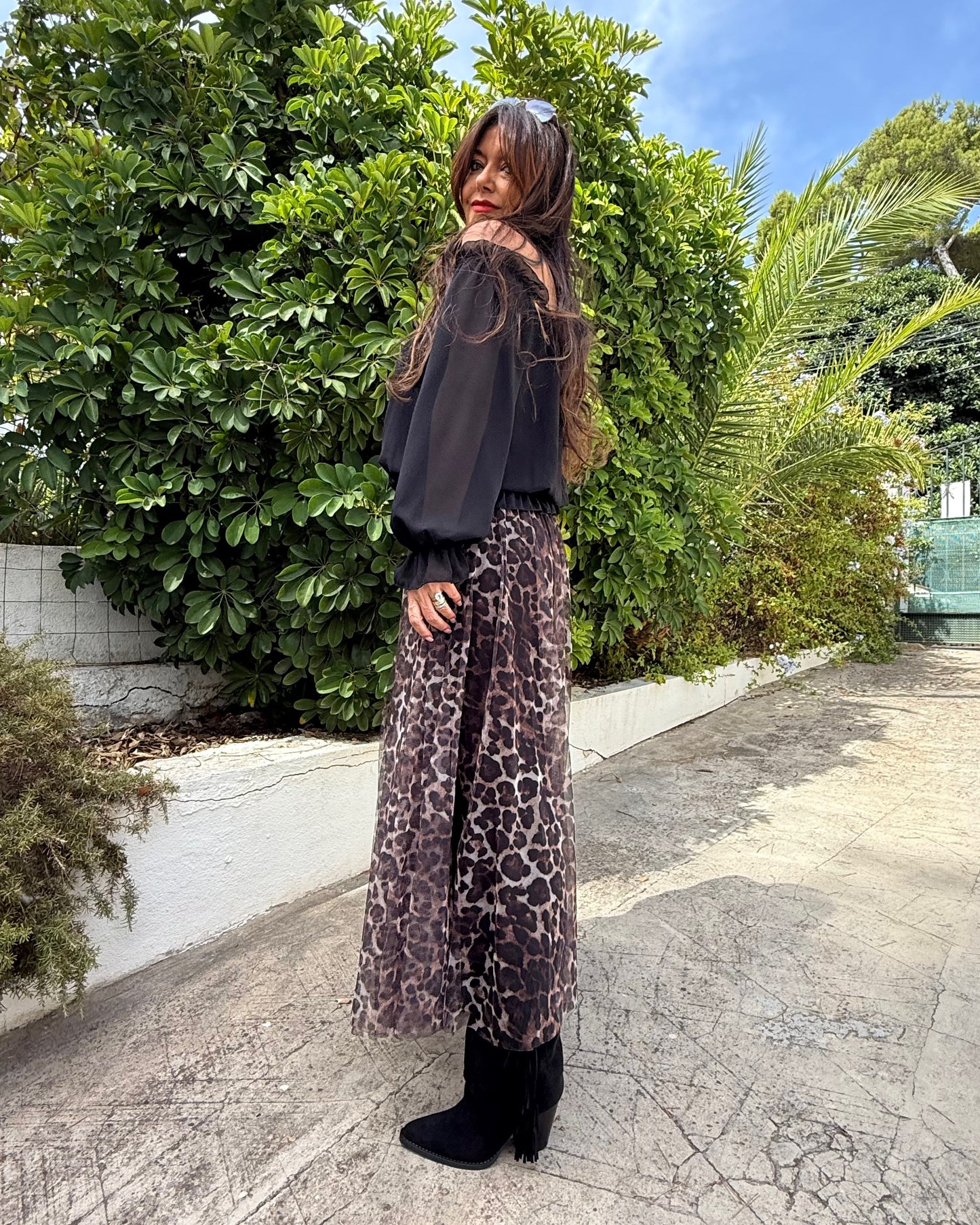 Gonna in tulle stampato