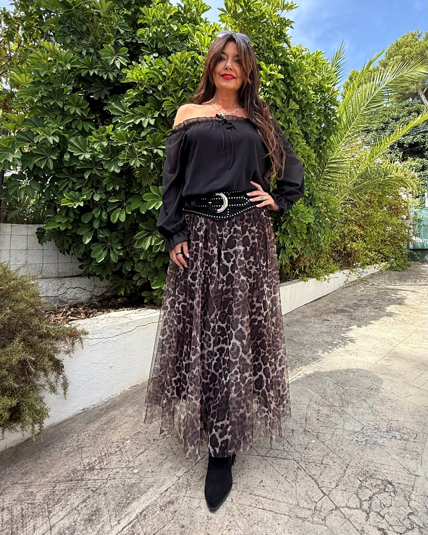 Gonna in tulle stampato